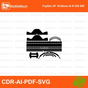 Fujifilm XF 16-80mm f4 R OIS WR File thiết kế Skin máy ảnh & Lens, Template Vector chuẩn cắt decal | KhoThiếtKế.vn