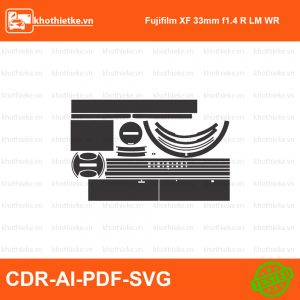 Fujifilm XF 33mm f1.4 R LM WR File thiết kế Skin máy ảnh & Lens, Template Vector chuẩn cắt decal | KhoThiếtKế.vn