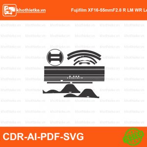Fujifilm XF16-55mmF2.8 R LM WR Lens File thiết kế Skin máy ảnh & Lens, Template Vector chuẩn cắt decal | KhoThiếtKế.vn