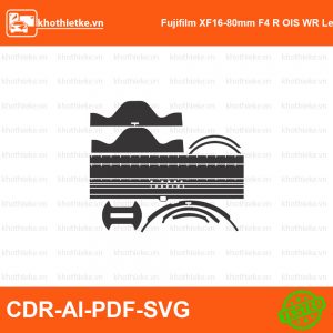 Fujifilm XF16-80mm F4 R OIS WR Lens File thiết kế Skin máy ảnh & Lens, Template Vector chuẩn cắt decal | KhoThiếtKế.vn