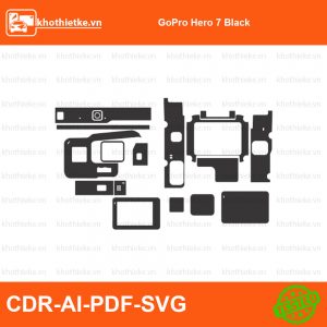 GoPro Hero 7 Black File thiết kế Skin máy ảnh & Lens, Template Vector chuẩn cắt decal | KhoThiếtKế.vn
