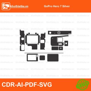 GoPro Hero 7 Silver File thiết kế Skin máy ảnh & Lens, Template Vector chuẩn cắt decal | KhoThiếtKế.vn