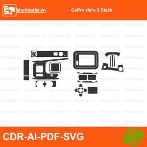 GoPro Hero 8 Black File thiết kế Skin máy ảnh & Lens, Template Vector chuẩn cắt decal | KhoThiếtKế.vn