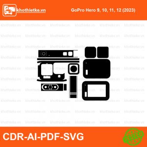 GoPro Hero 9, 10, 11, 12 (2023) File thiết kế Skin máy ảnh & Lens, Template Vector chuẩn cắt decal | KhoThiếtKế.vn