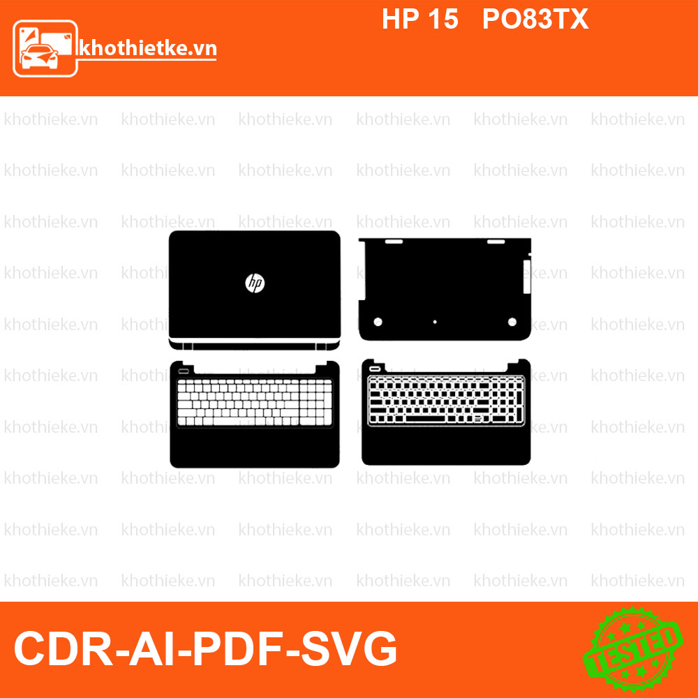 HP 15 PO83TX File thiết kế Skin, Template Vector chuẩn cắt decal | KhoThiếtKế.vn