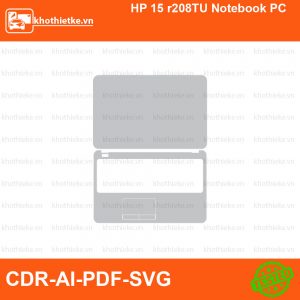 HP 15 r208TU Notebook PC File thiết kế Skin, Template Vector chuẩn cắt decal | KhoThiếtKế.vn