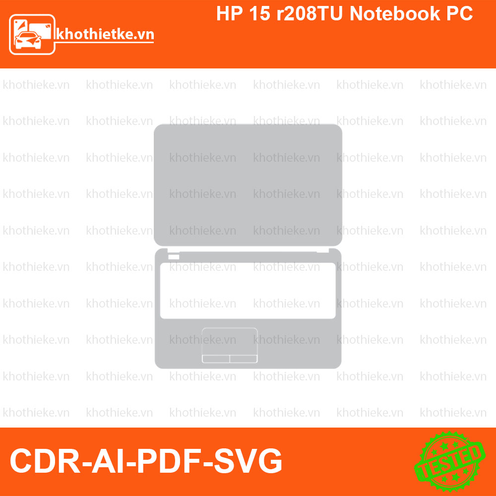 HP 15 r208TU Notebook PC File thiết kế Skin, Template Vector chuẩn cắt decal | KhoThiếtKế.vn