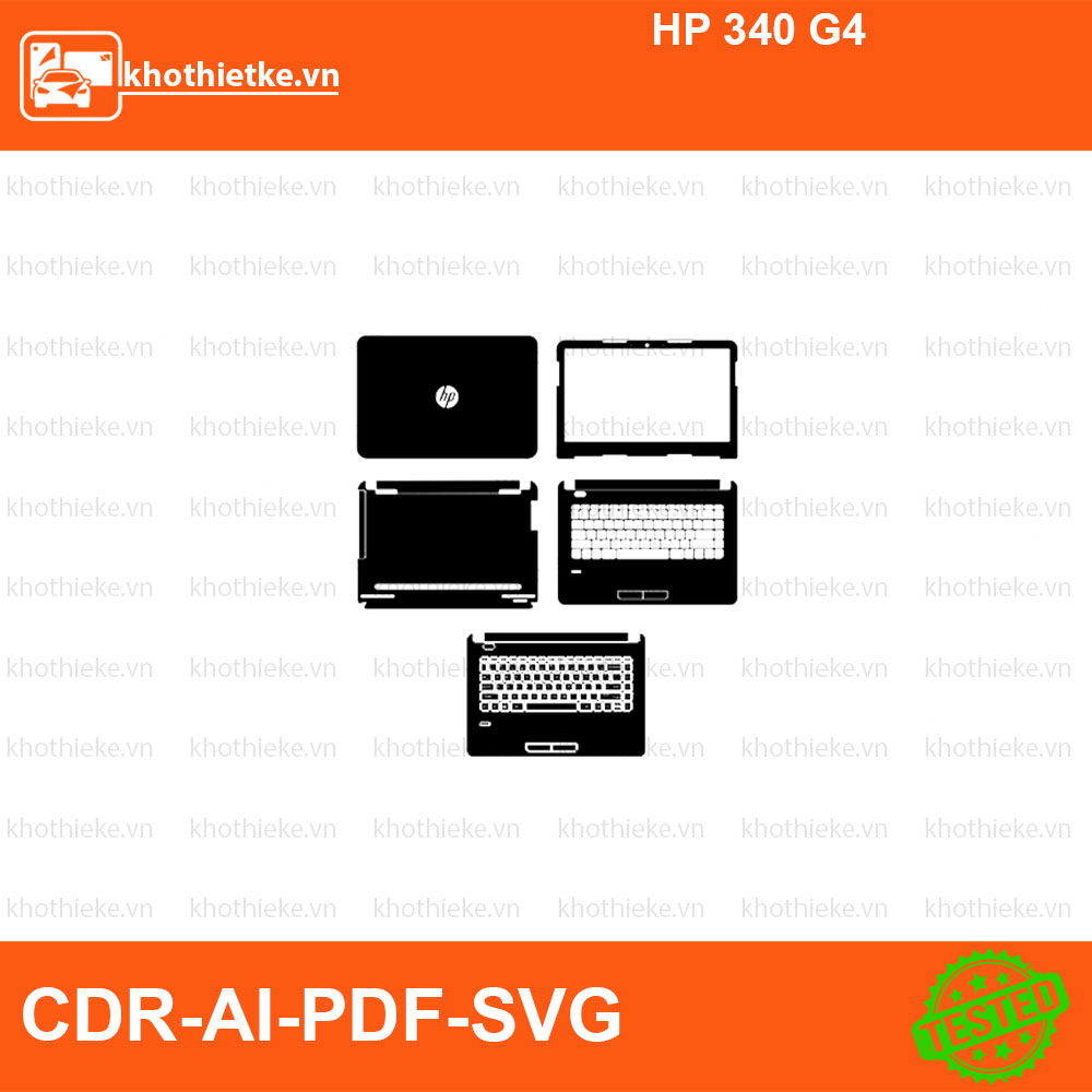 HP 340 G4 File thiết kế Skin, Template Vector chuẩn cắt decal | KhoThiếtKế.vn