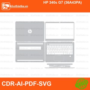HP 340s G7 (36A43PA) File thiết kế Skin, Template Vector chuẩn cắt decal | KhoThiếtKế.vn