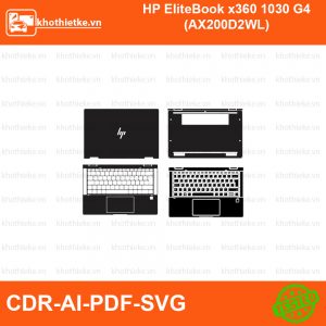 HP EliteBook x360 1030 G4 (AX200D2WL) File thiết kế Skin, Template Vector chuẩn cắt decal | KhoThiếtKế.vn