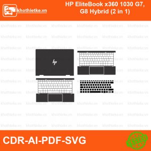HP EliteBook x360 1030 G7, G8 Hybrid (2 in 1) File thiết kế Skin, Template Vector chuẩn cắt decal | KhoThiếtKế.vn