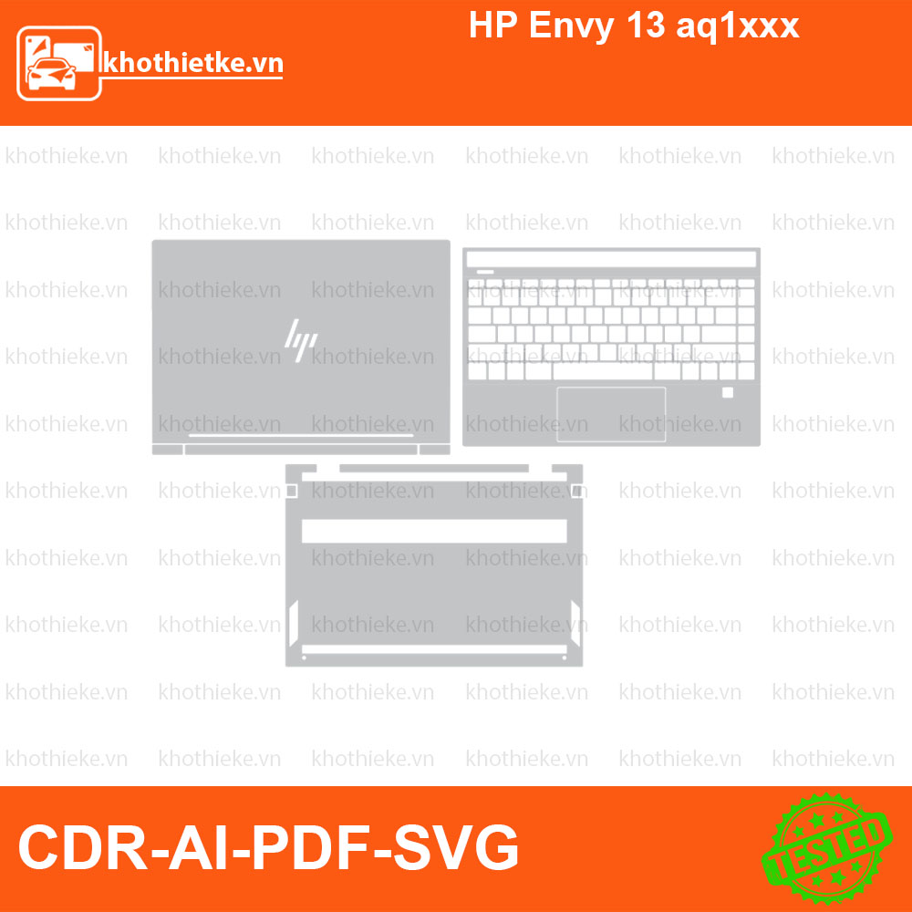 HP Envy 13 aq1xxx File thiết kế Skin, Template Vector chuẩn cắt decal | KhoThiếtKế.vn