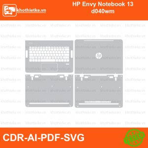HP Envy Notebook 13 d040wm File thiết kế Skin, Template Vector chuẩn cắt decal | KhoThiếtKế.vn