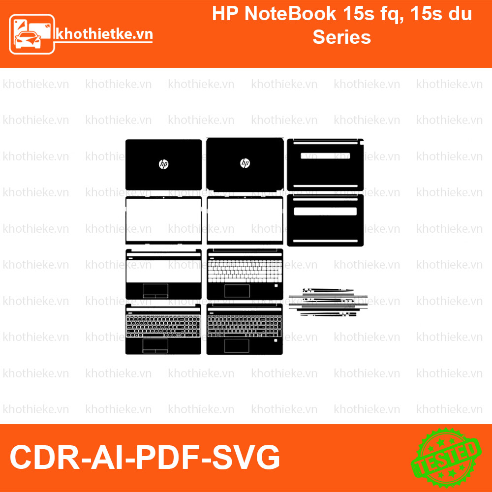 HP NoteBook 15s fq, 15s du Series File thiết kế Skin, Template Vector chuẩn cắt decal | KhoThiếtKế.vn