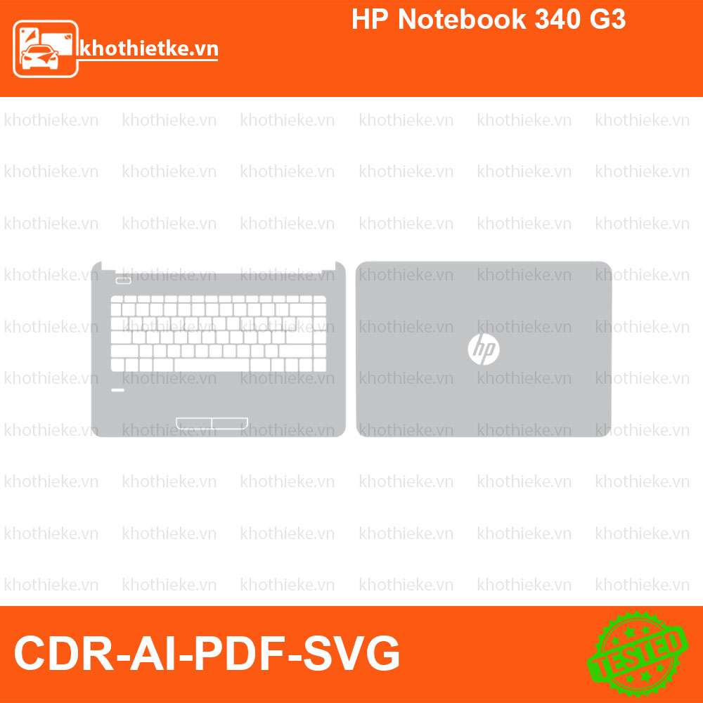 HP Notebook 340 G3 File thiết kế Skin, Template Vector chuẩn cắt decal | KhoThiếtKế.vn