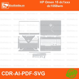 HP Omen 15 dc1xxx dc1058wm File thiết kế Skin, Template Vector chuẩn cắt decal | KhoThiếtKế.vn