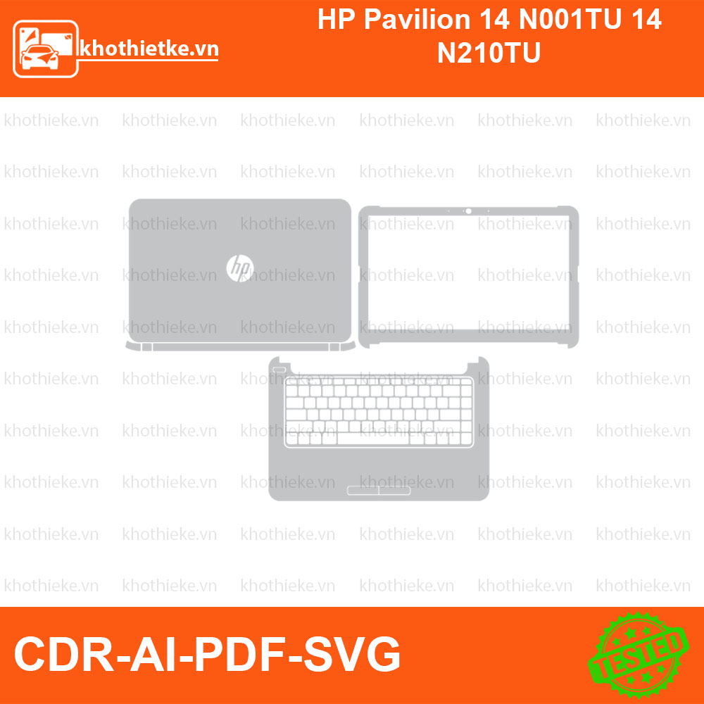 HP Pavilion 14 N001TU 14 N210TU File thiết kế Skin, Template Vector chuẩn cắt decal | KhoThiếtKế.vn