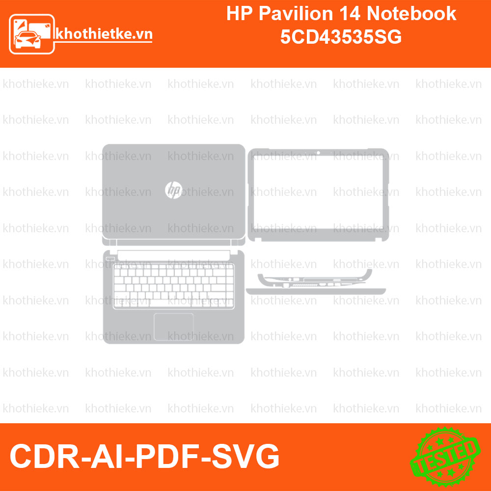 HP Pavilion 14 Notebook 5CD43535SG File thiết kế Skin, Template Vector chuẩn cắt decal | KhoThiếtKế.vn