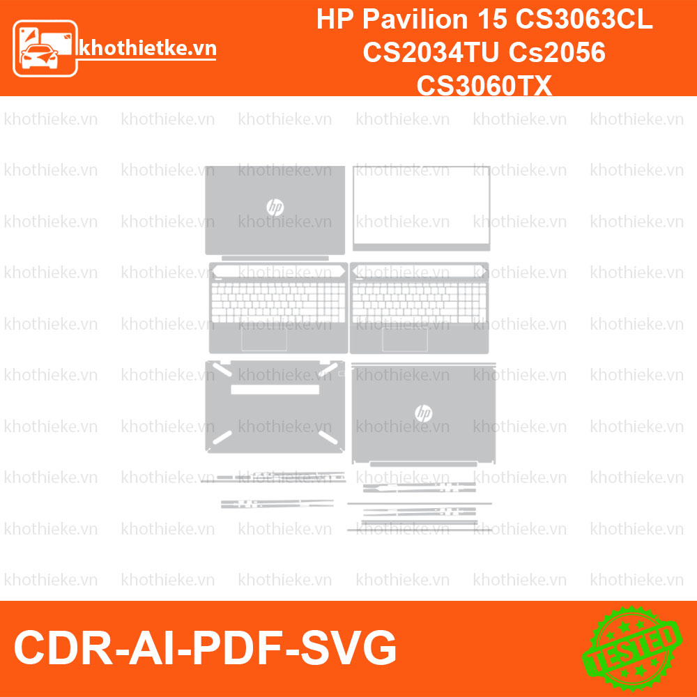 HP Pavilion 15 CS3063CL CS2034TU Cs2056 CS3060TX File thiết kế Skin, Template Vector chuẩn cắt decal | KhoThiếtKế.vn