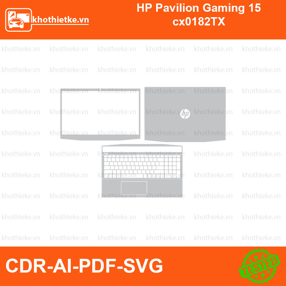 HP Pavilion Gaming 15 cx0182TX File thiết kế Skin, Template Vector chuẩn cắt decal | KhoThiếtKế.vn