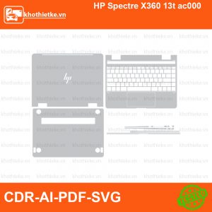 HP Spectre X360 13t ac000 File thiết kế Skin, Template Vector chuẩn cắt decal | KhoThiếtKế.vn
