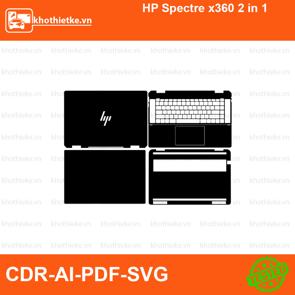 HP Spectre x360 2 in 1 File thiết kế Skin, Template Vector chuẩn cắt decal | KhoThiếtKế.vn