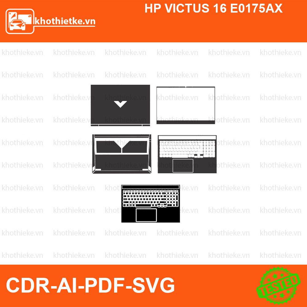 HP VICTUS 16 E0175AX File thiết kế Skin, Template Vector chuẩn cắt decal | KhoThiếtKế.vn
