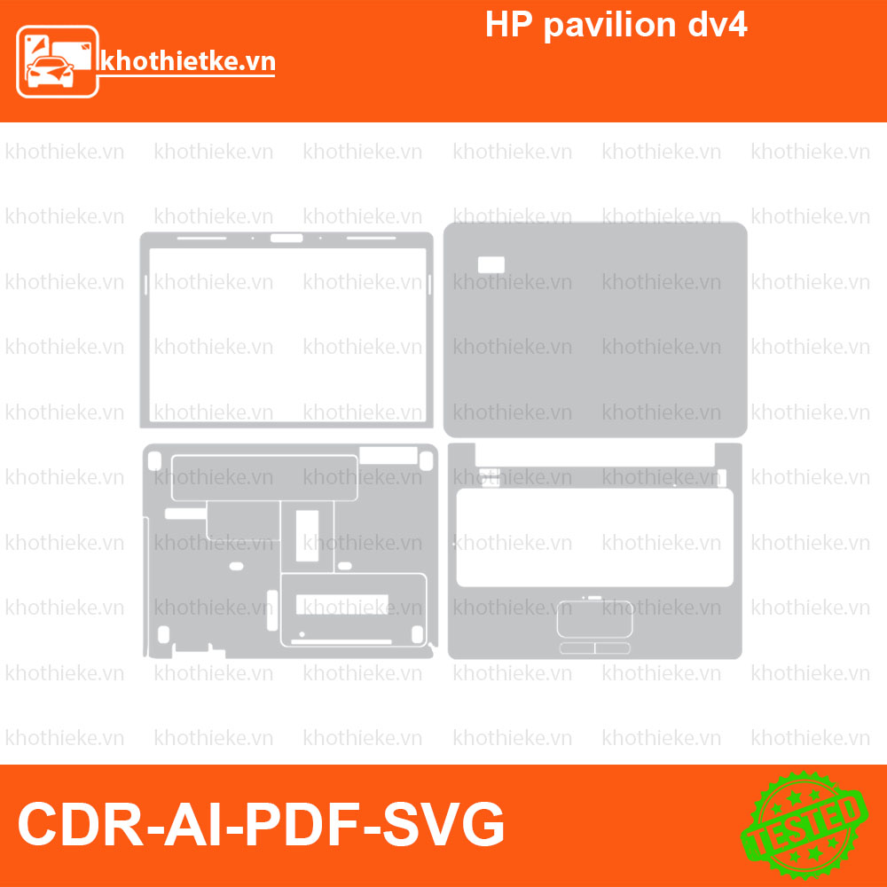 HP pavilion dv4 File thiết kế Skin, Template Vector chuẩn cắt decal | KhoThiếtKế.vn