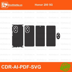 Honor 200 5G File thiết kế Skin, Template Vector chuẩn cắt decal | KhoThiếtKế.vn