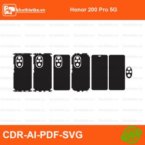 Honor 200 Pro 5G File thiết kế Skin, Template Vector chuẩn cắt decal | KhoThiếtKế.vn