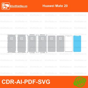 Huawei Mate 20x File thiết kế Skin, Template Vector chuẩn cắt decal | KhoThiếtKế.vn