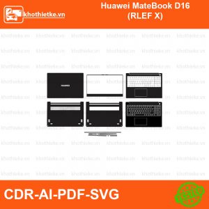 Huawei MateBook D16 (RLEF X) File thiết kế Skin, Template Vector chuẩn cắt decal | KhoThiếtKế.vn