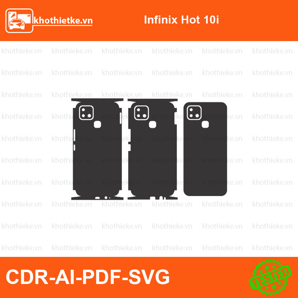 Infinix Hot 10i File thiết kế Skin, Template Vector chuẩn cắt decal | KhoThiếtKế.vn