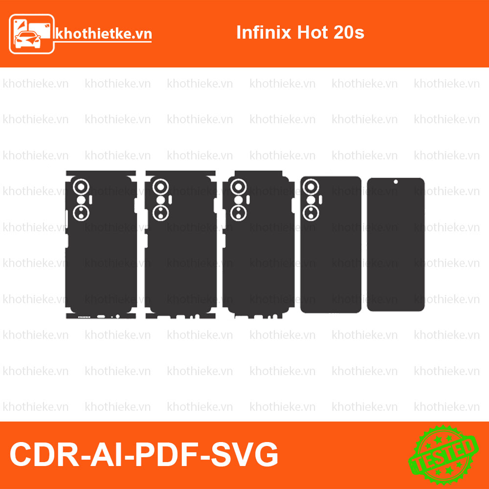 Infinix Hot 20s File thiết kế Skin, Template Vector chuẩn cắt decal | KhoThiếtKế.vn