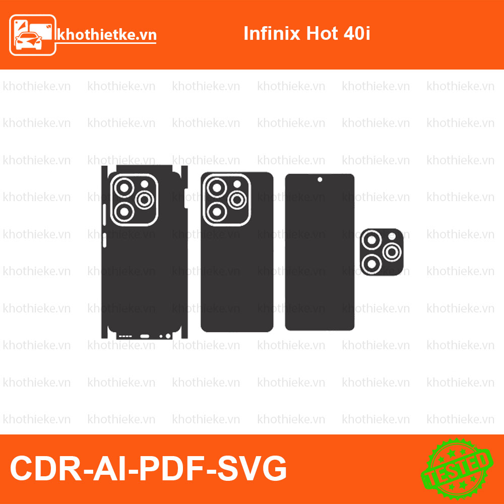 Infinix Hot 40i File thiết kế Skin, Template Vector chuẩn cắt decal | KhoThiếtKế.vn