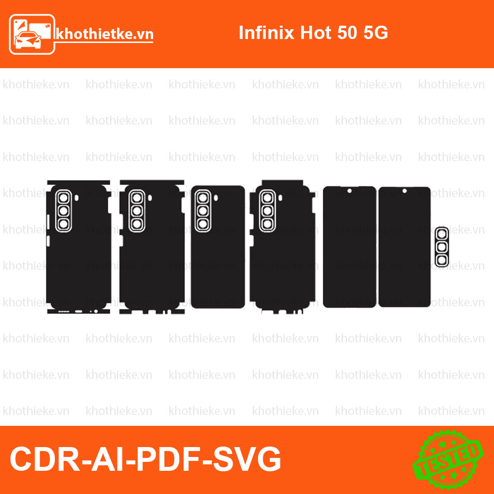 Infinix Hot 50 5G File thiết kế Skin, Template Vector chuẩn cắt decal | KhoThiếtKế.vn
