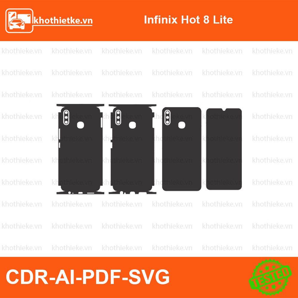 Infinix Hot 8 Lite File thiết kế Skin, Template Vector chuẩn cắt decal | KhoThiếtKế.vn