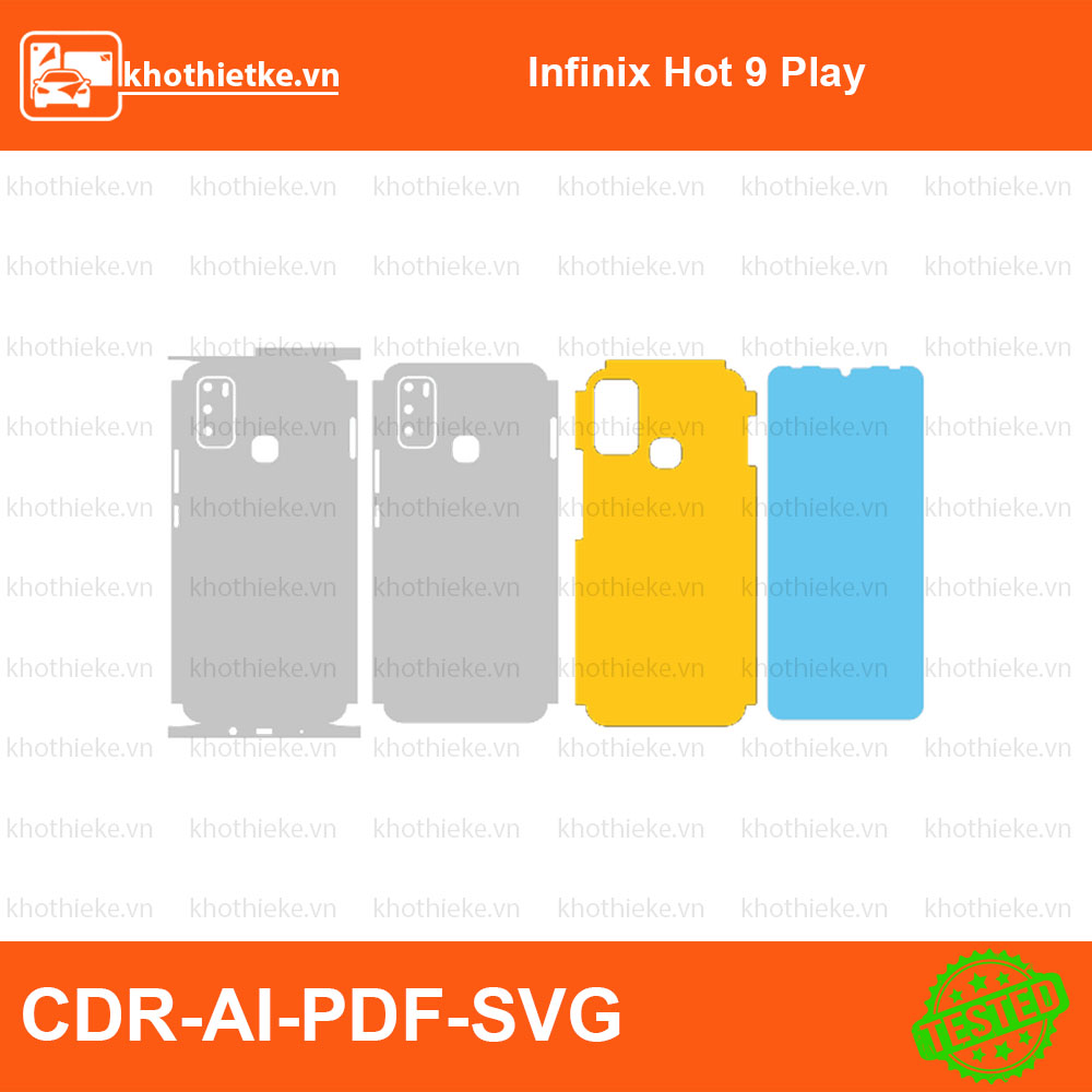 Infinix Hot 9 Play File thiết kế Skin, Template Vector chuẩn cắt decal | KhoThiếtKế.vn