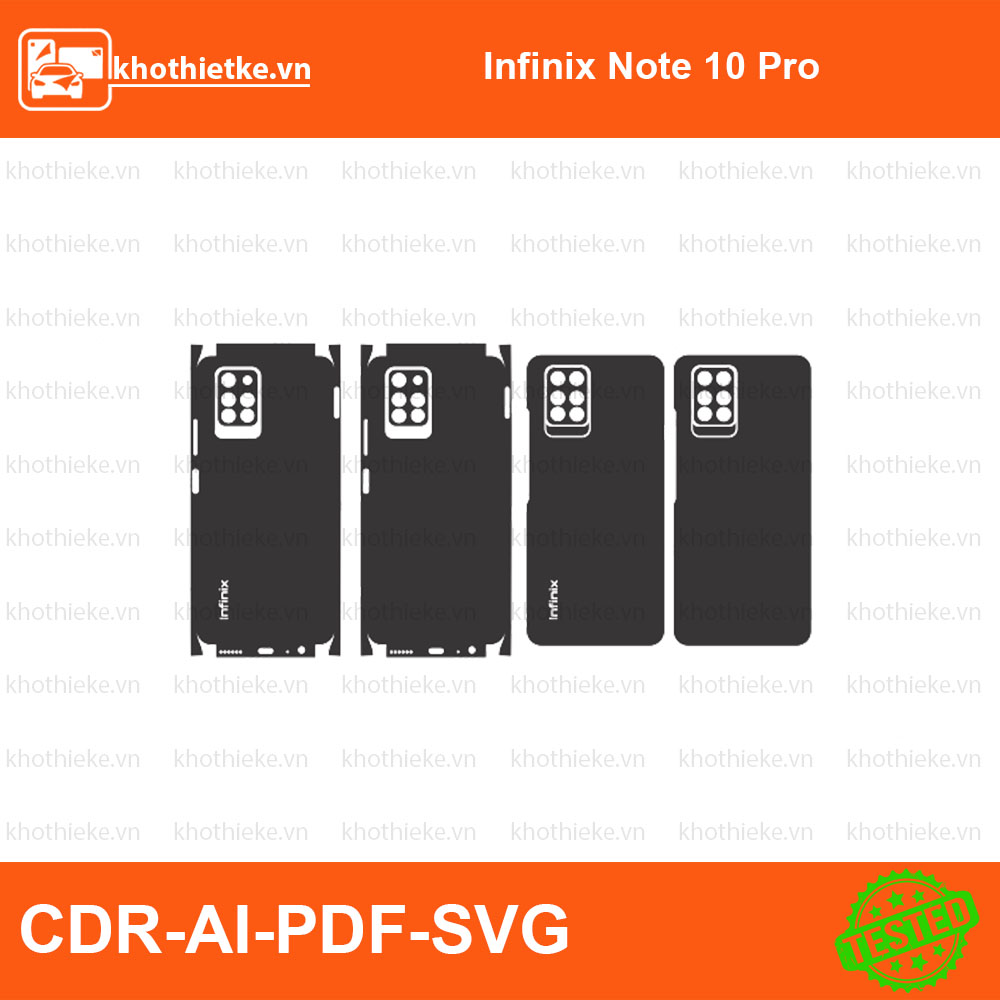 Infinix Note 10 Pro File thiết kế Skin, Template Vector chuẩn cắt decal | KhoThiếtKế.vn