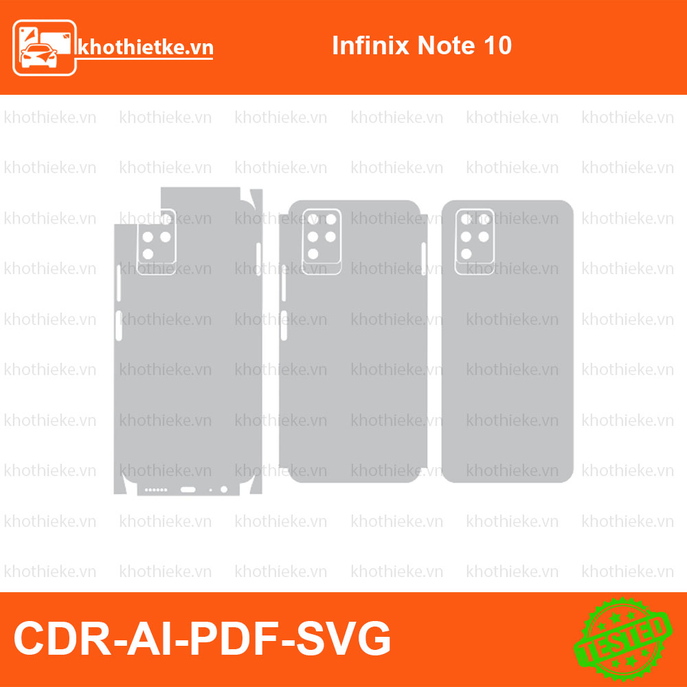 Infinix Note 10 File thiết kế Skin, Template Vector chuẩn cắt decal | KhoThiếtKế.vn