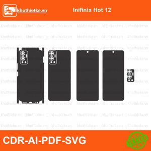 Inifinix Hot 12 File thiết kế Skin, Template Vector chuẩn cắt decal | KhoThiếtKế.vn