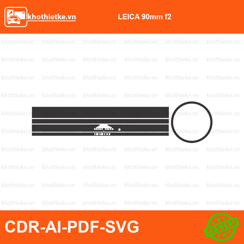 LEICA 90mm f2 File thiết kế Skin máy ảnh & Lens, Template Vector chuẩn cắt decal | KhoThiếtKế.vn