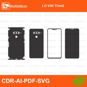 LG V40 ThinQ File thiết kế Skin, Template Vector chuẩn cắt decal | KhoThiếtKế.vn
