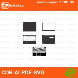 Lenovo Ideapad 1 11IGL05 File thiết kế Skin, Template Vector chuẩn cắt decal | KhoThiếtKế.vn