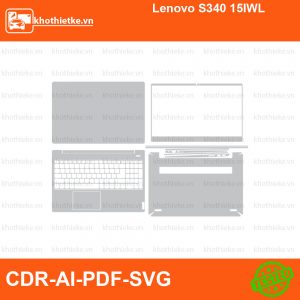 Lenovo S340 15IWL File thiết kế Skin, Template Vector chuẩn cắt decal | KhoThiếtKế.vn