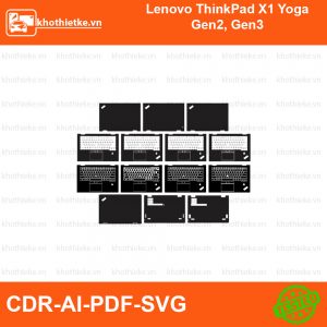 Lenovo ThinkPad X1 Yoga Gen2, Gen3 File thiết kế Skin, Template Vector chuẩn cắt decal | KhoThiếtKế.vn
