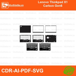 Lenovo Thinkpad X1 Carbon Gen6 File thiết kế Skin, Template Vector chuẩn cắt decal | KhoThiếtKế.vn
