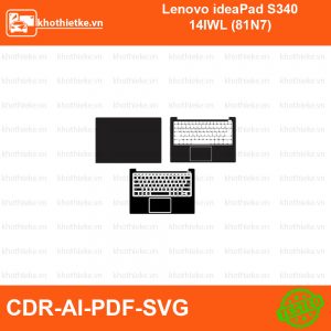 Lenovo ideaPad S340 14IWL (81N7) File thiết kế Skin, Template Vector chuẩn cắt decal | KhoThiếtKế.vn
