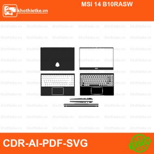 MSI 14 B10RASW File thiết kế Skin, Template Vector chuẩn cắt decal | KhoThiếtKế.vn