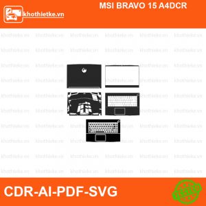 MSI BRAVO 15 A4DCR File thiết kế Skin, Template Vector chuẩn cắt decal | KhoThiếtKế.vn